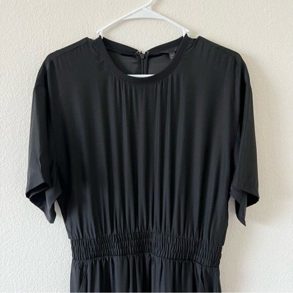 NWOT ATM Anthony Thomas Melillo 100% Silk Elastic Waist Black Jumpsuit SZ Small - Picture 9 of 15